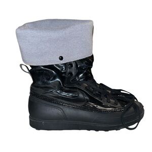 Nike Storm Warrior High Black Patent Waterproof Boots - Size 8.5